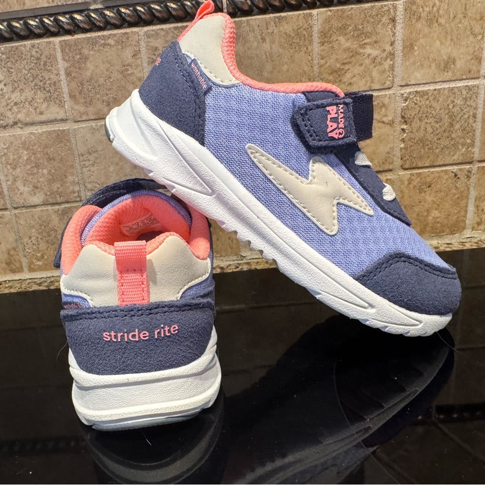 Stride Rite Navy and Pink Kids Sneakers